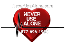 Never Use Alone logo