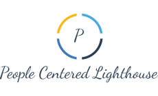 People centered lighthouse logo