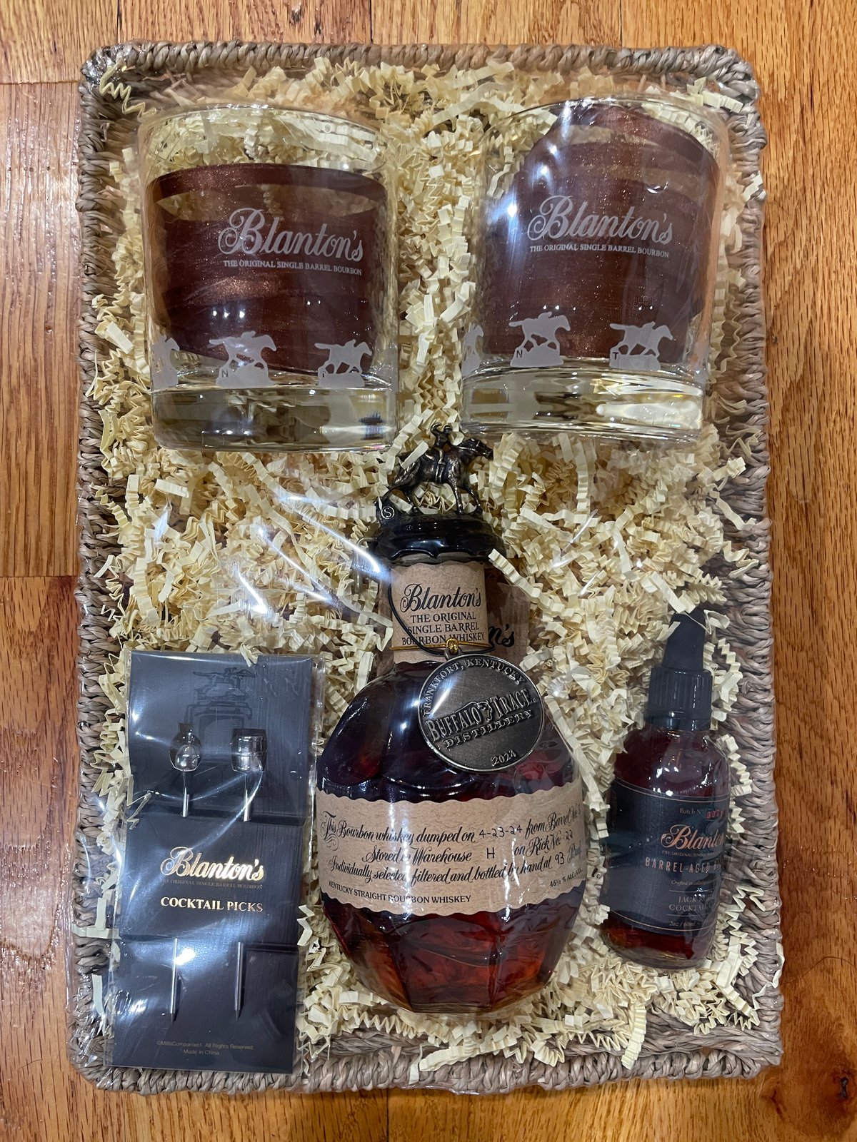 Blanton's Single Barrel Bourbon Gift Basket donated by James and