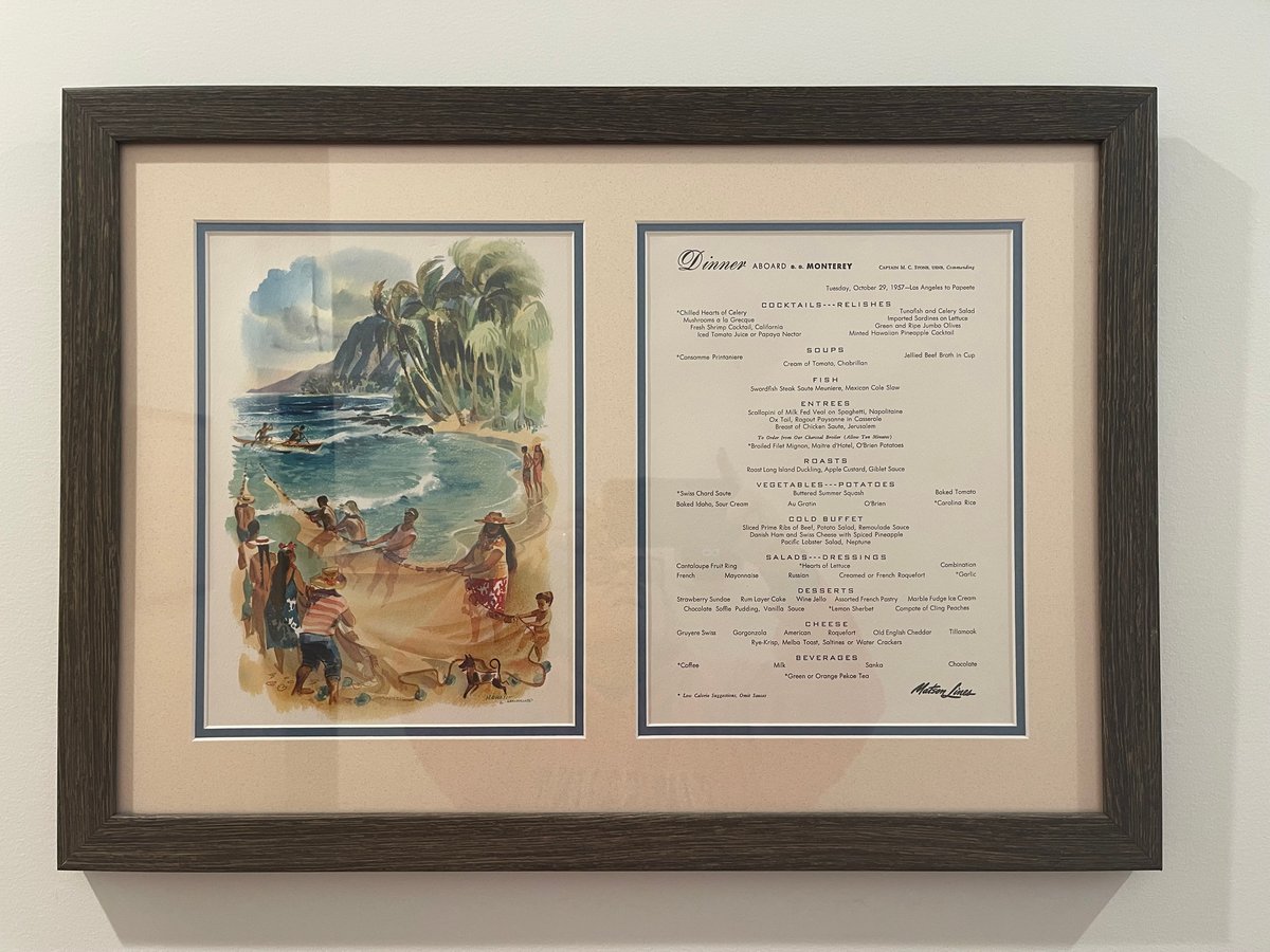 Framed Vintage (1960) Menus from Matson Line – Auction – Andrew
