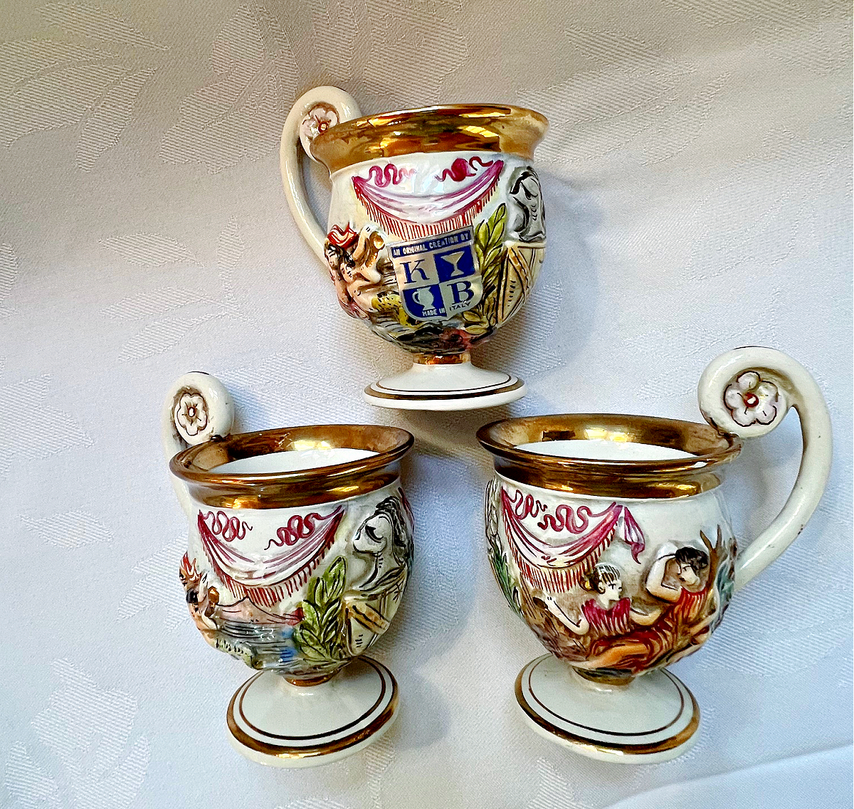 Demitasse Italian Cup &amp;amp;amp; Cups Antique Capodimonte Vintage