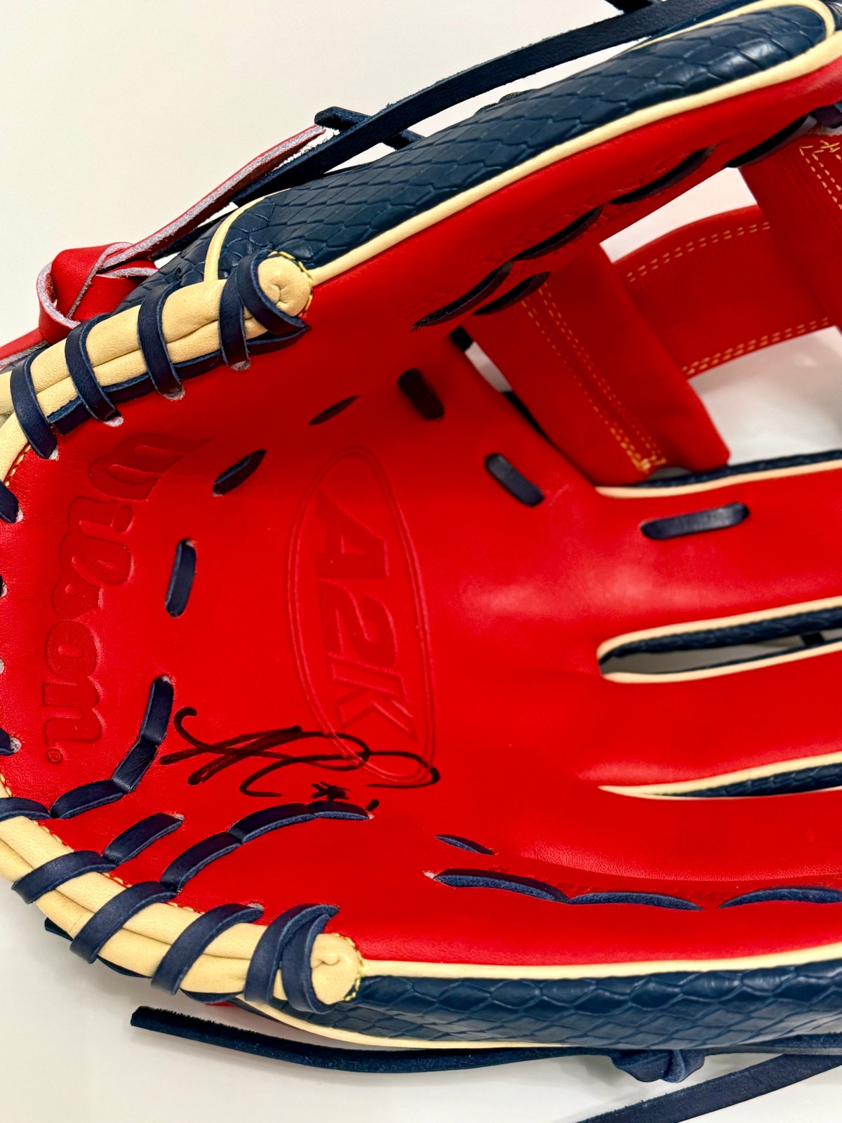 Ozzie Albies Game Model Wilson A2K OA1 Glove - Autographed by 