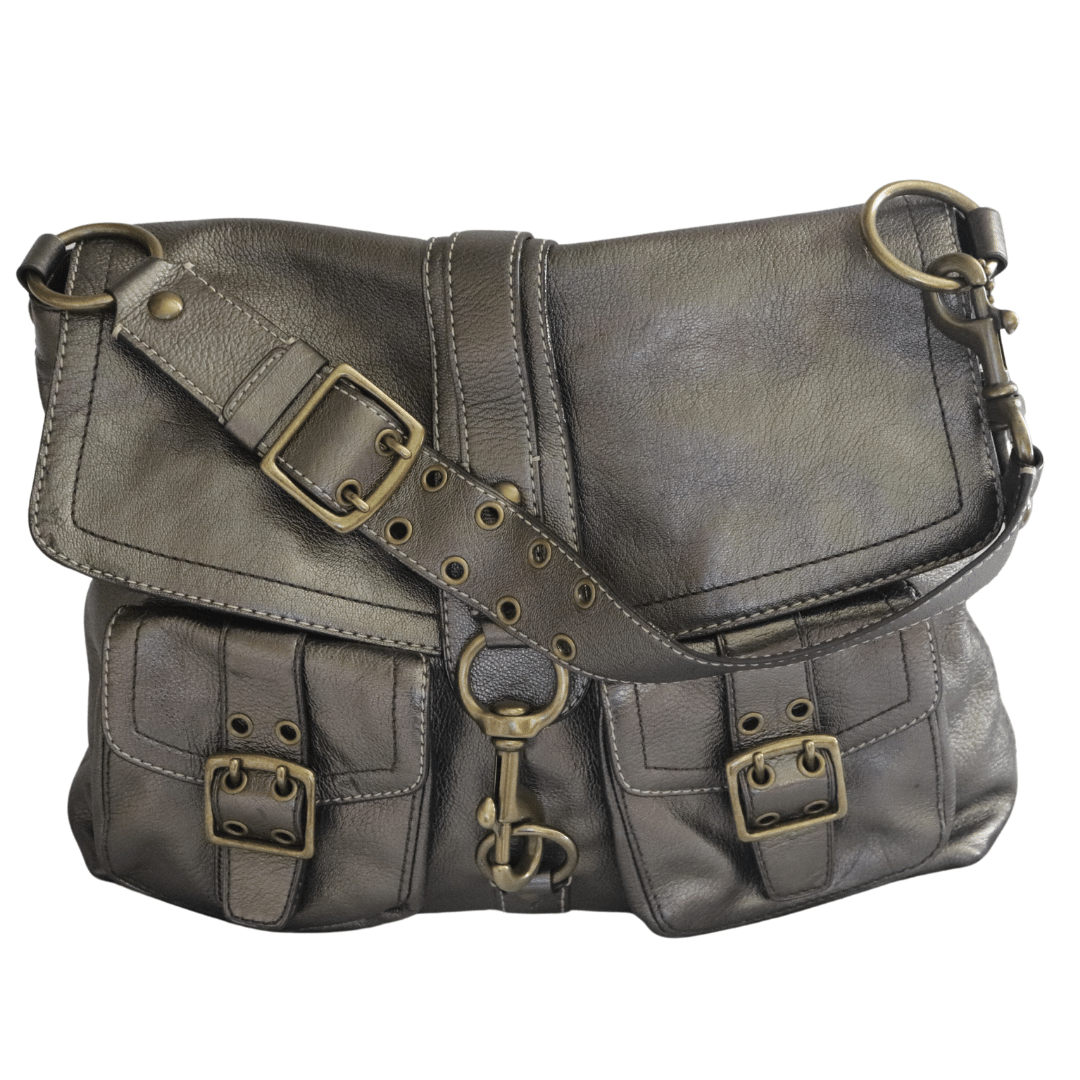Coach Legacy Brooklyn 7466 Metallic Bronze Leather Messenger Bag