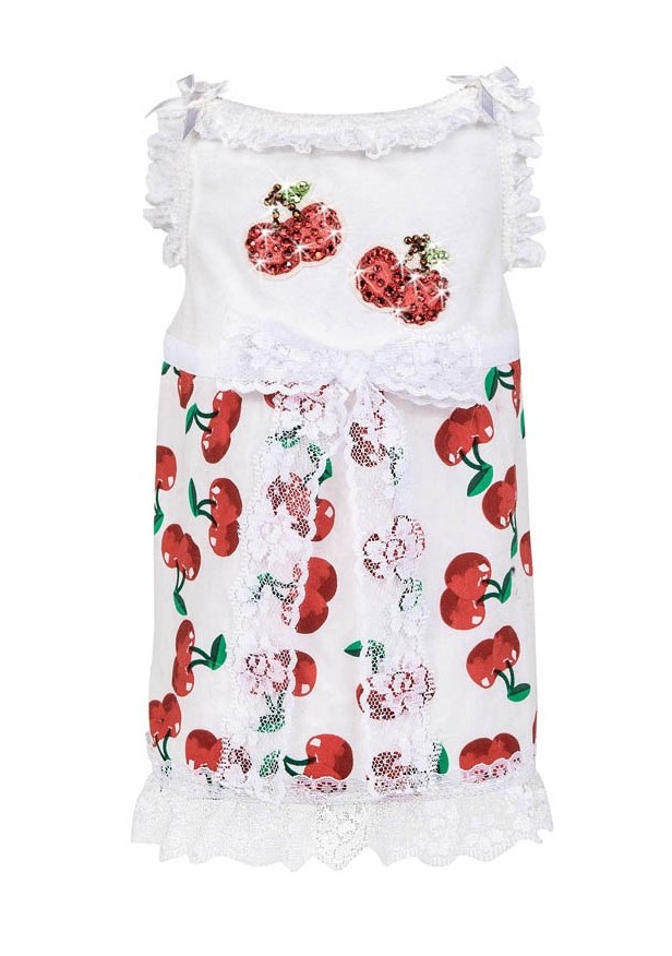 For Pets Only Cherry Dress  Made in Milan, Italy   Auction  2025  Holiday Auction to benefit Pawsitive Restorations Animal Rescue