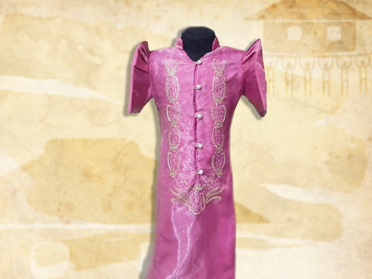 filipiniana dress pink Fleurora Elegant Blush Pink Formal Wedding Ninang Dress,Winter Jacquard  Flare Sleeve Filipiniana Dress,Plus Size Brocade Tea Length Garden Party  Floral Dress
