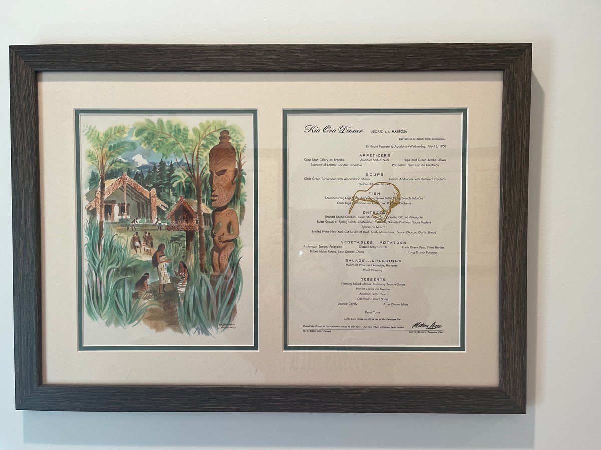 Framed Vintage (1960) Menus from Matson Line – Auction – Andrew