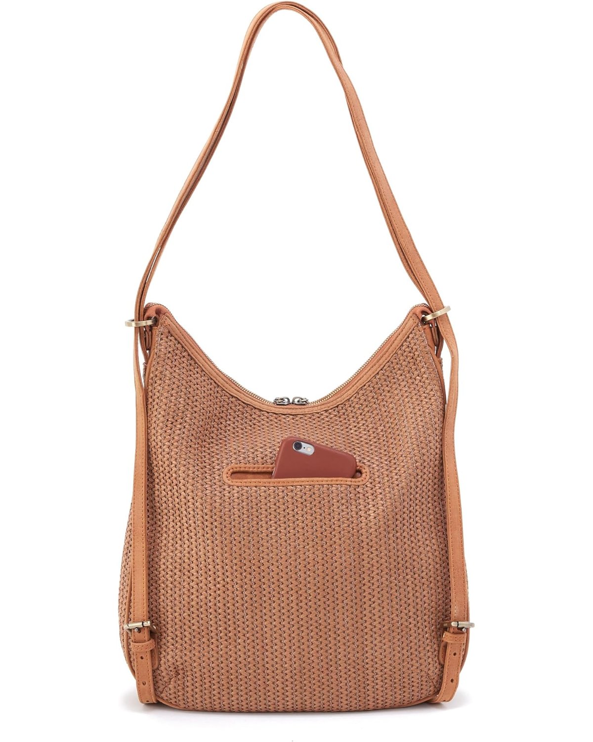 HOBO Merrin Convertible Backpack: Sandstorm Pebbled Leather  HOBO Merrin Convertible Backpack in Chestnut main image 2