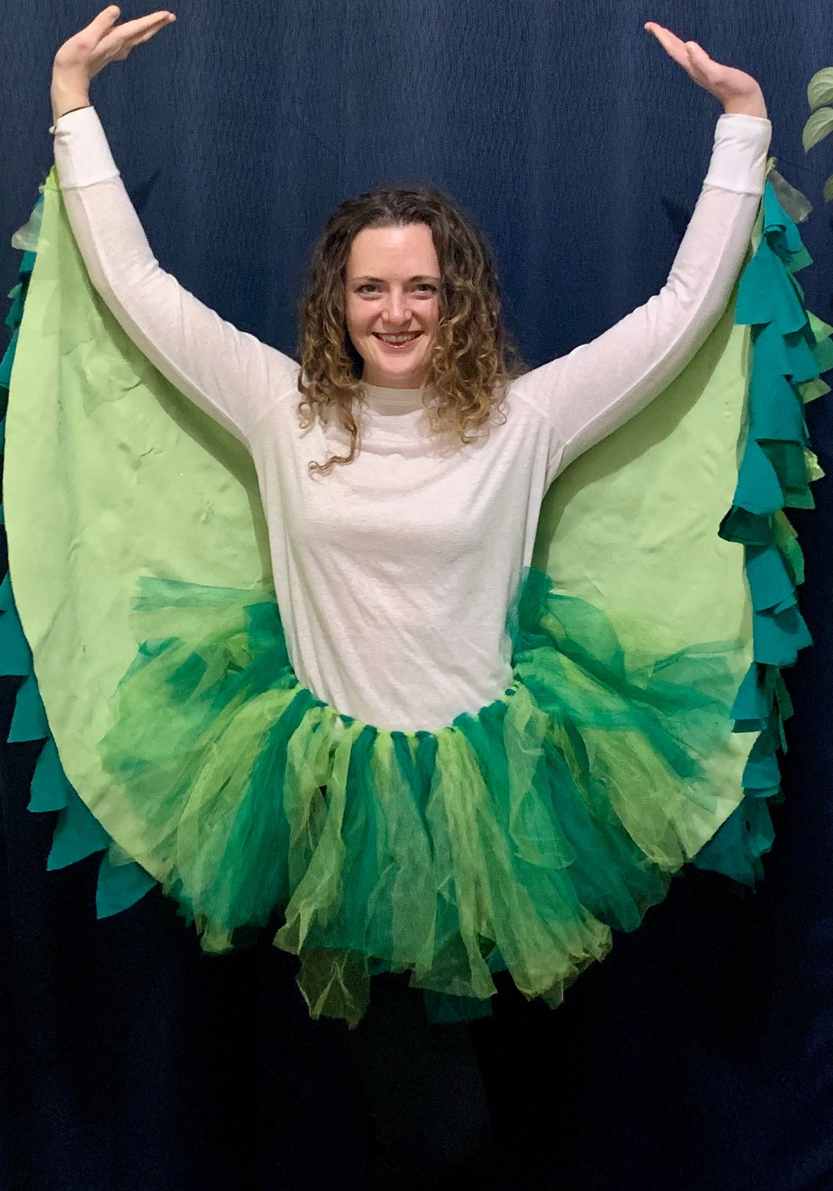 Hummingbird Green Bird Wings and Skirt  Auction  The Midwives Silent  Auction