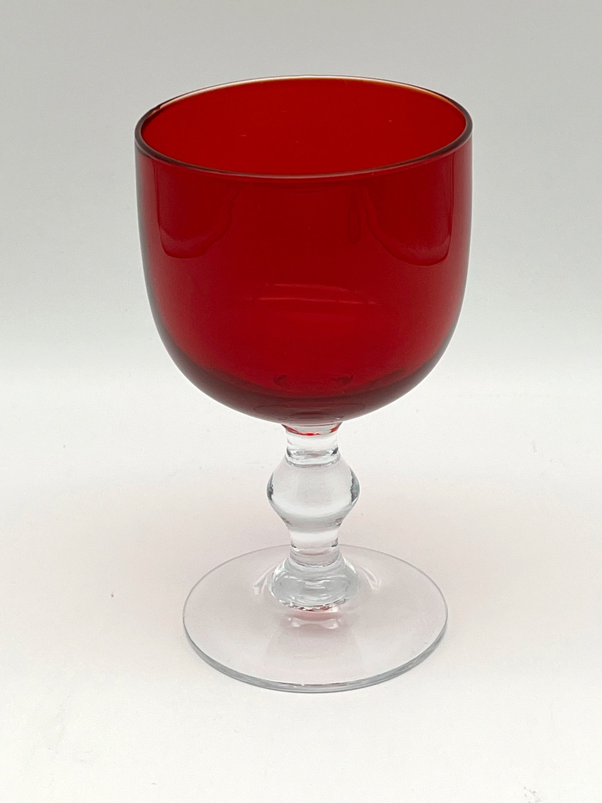 Carlo Moretti Ruby Red with Clear Stem Wine Goblets/Glasses  Auction   Mainspring Narrative Films' Summer Fundraising Campaign