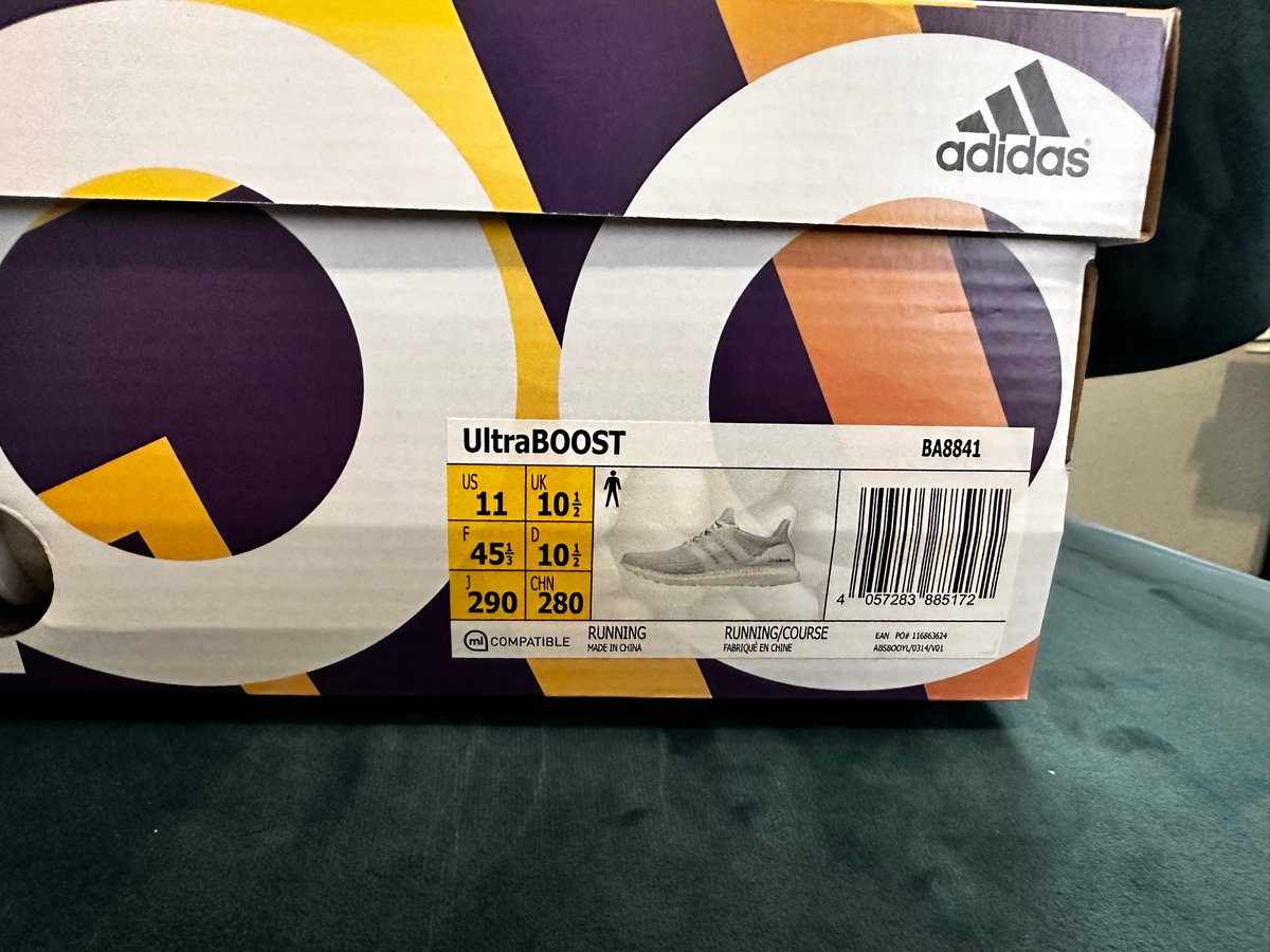 Men's Adidas UltraBOOST Triple White - Size: 11  Auction  Sunset West  Health Fundraiser #givingBack