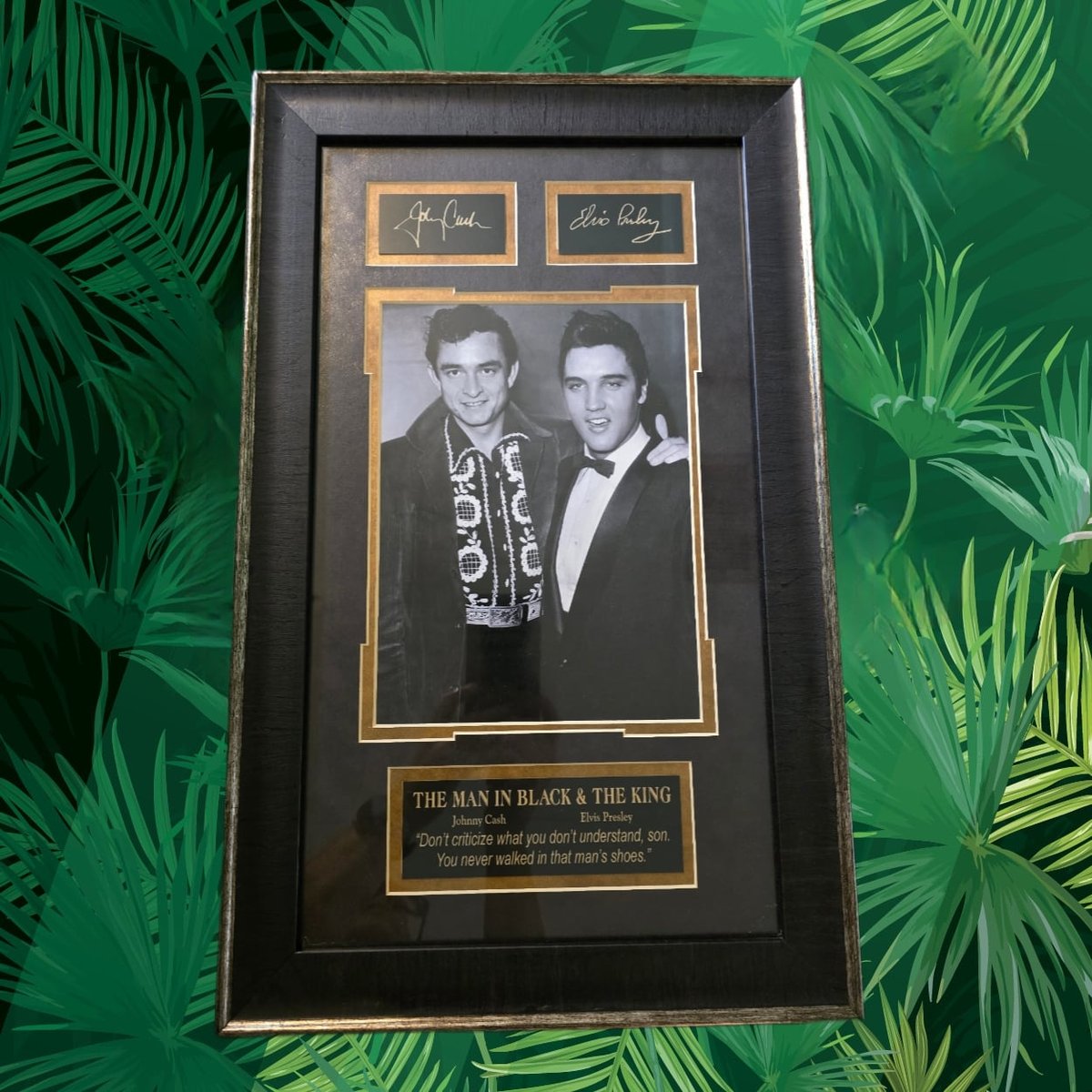 Elvis Presley & Johnny Cash-The Man in Black & The King good Framed picture