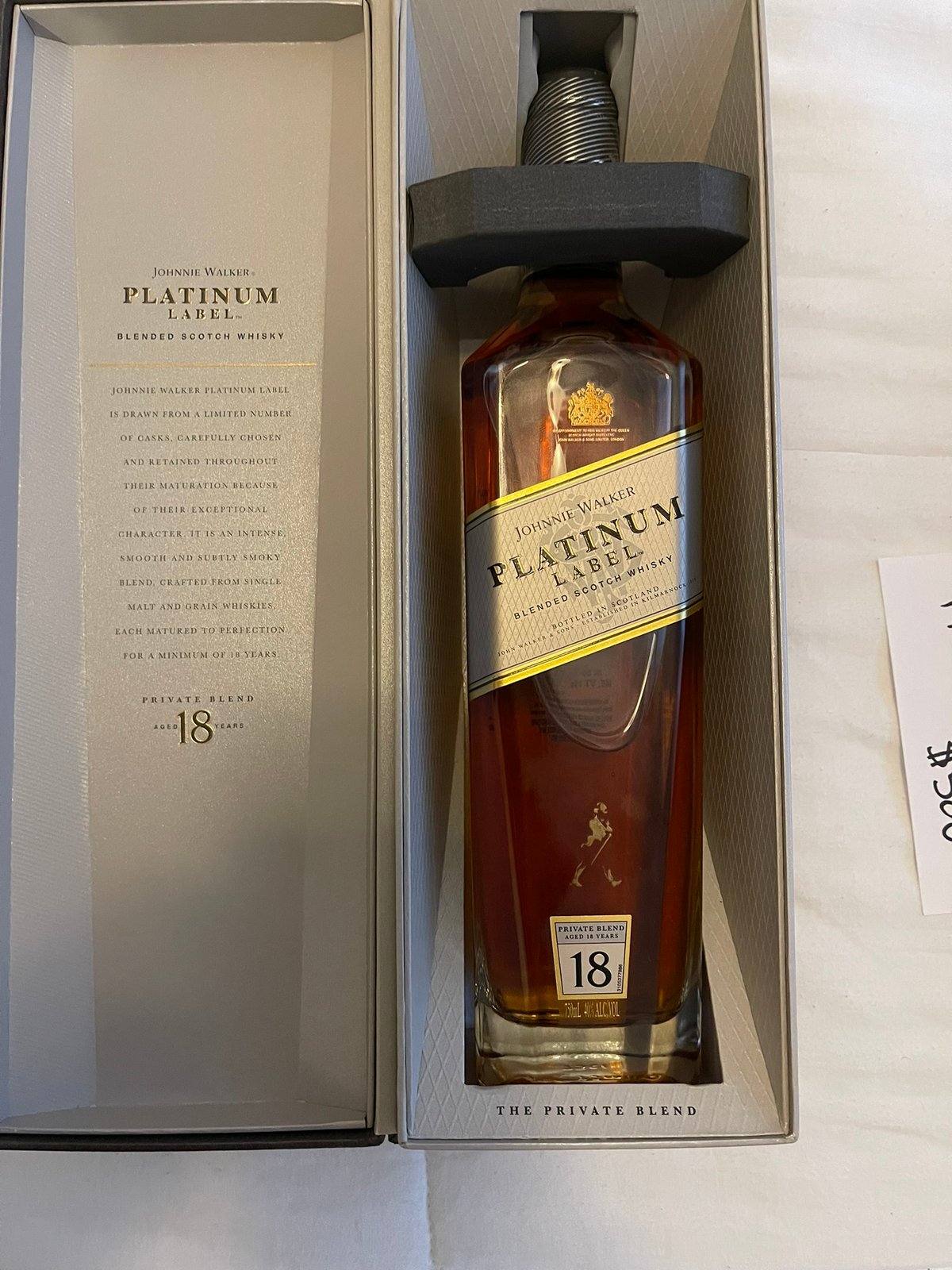Johnny Walker Platinum Label 18 year old Scotch Whiskey – Auction 