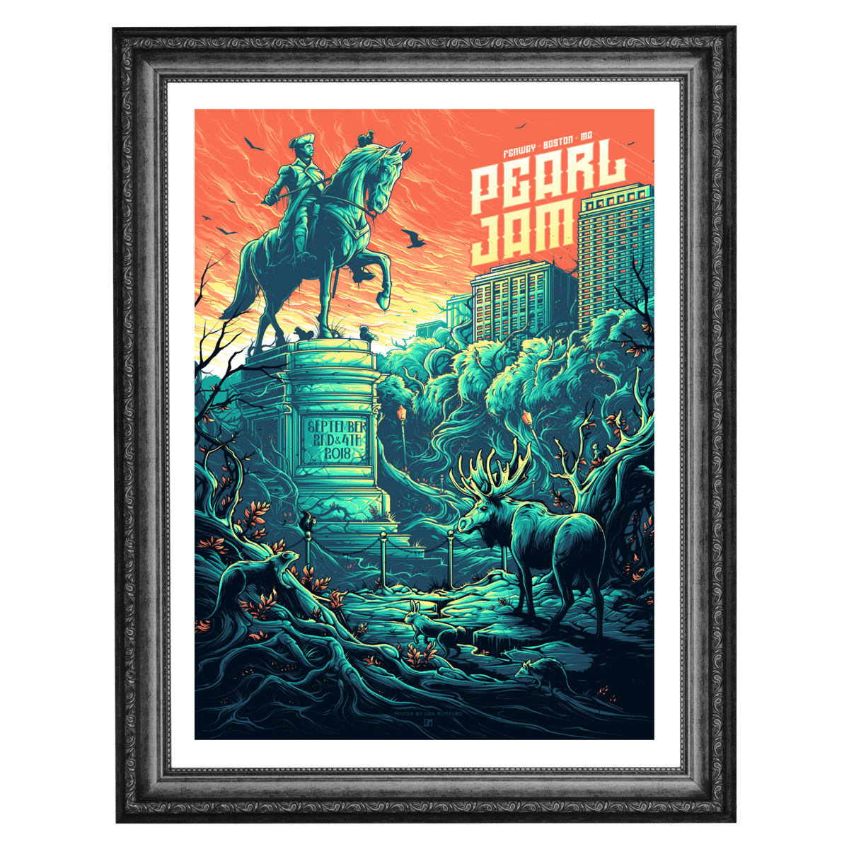 Pearl Jam Fenway Park 2018 limited edition 18x24 screen printed