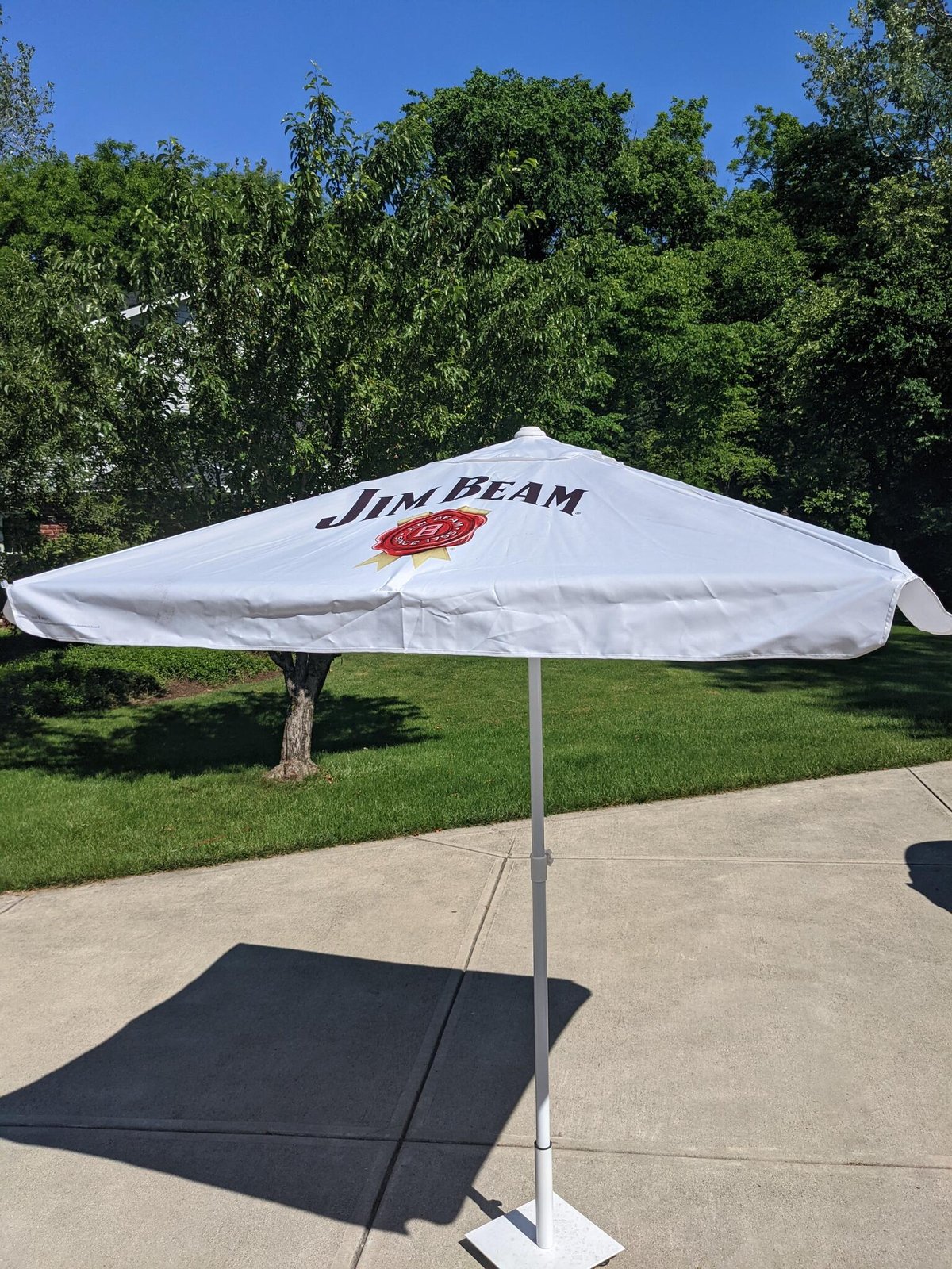 jim beam patio umbrella Jardinico Giant Sidepost Crank Lift JCP.401 Use Position the mast just outside the seating zone so the canopy spans tables or chaise groupings GREAT LOOKING JIM BEAM PATIO