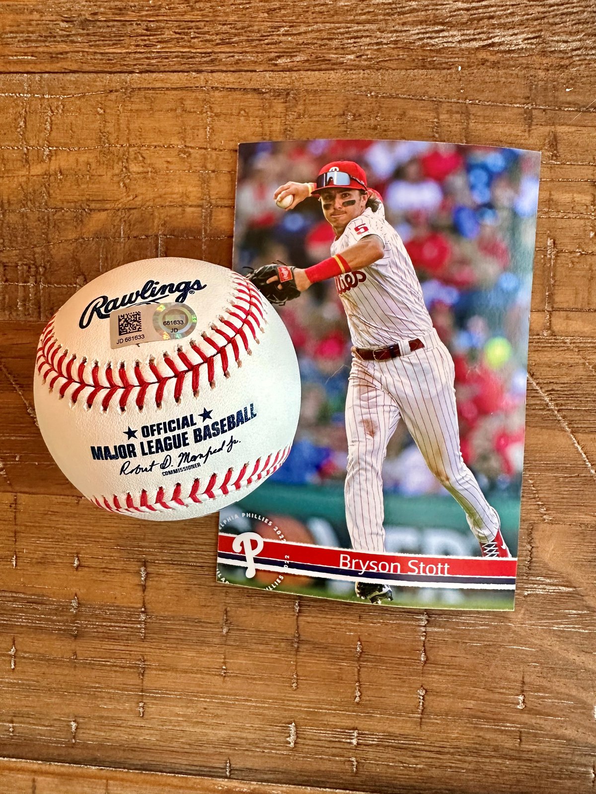 Item A: Philadelphia Phillies Bryson Stott Autographed Official