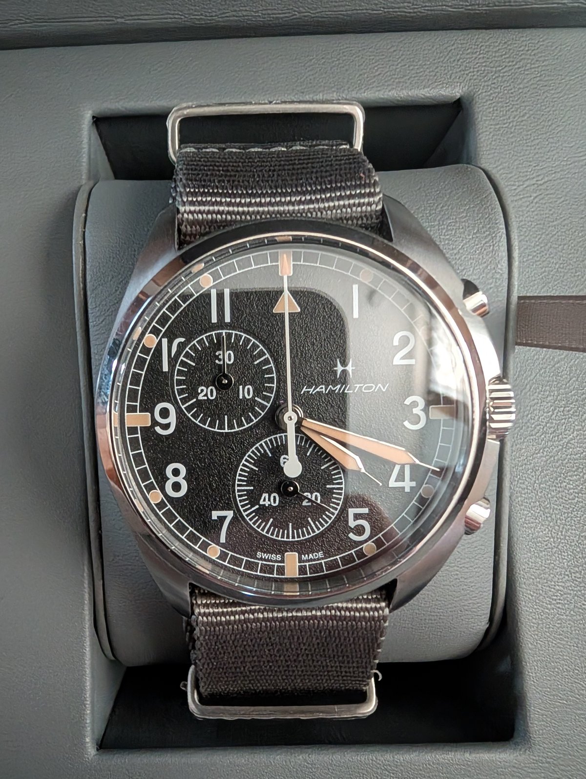 Hamilton Khaki Aviation Pilot Pioneer Chrono Quartz Watch 