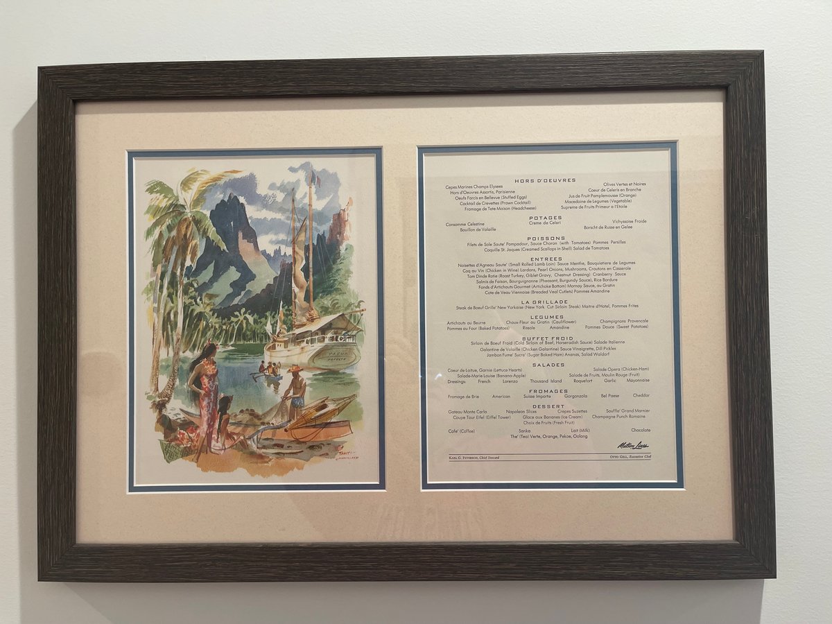 Framed Vintage (1960) Menus from Matson Line – Auction – Andrew